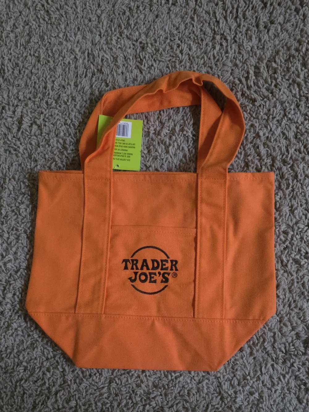 Trader Joe's Orange Canvas Tote Bag